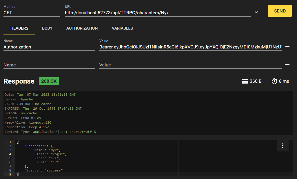 retrieving specific character
